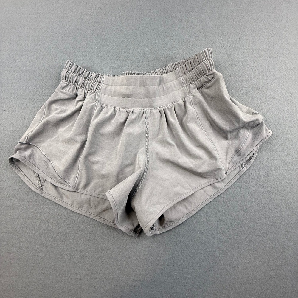 Lululemon Hotty Hot High-Rise Lined Short Women 4 Grey Athletic Running LW7BS6S - Picture 1 of 10